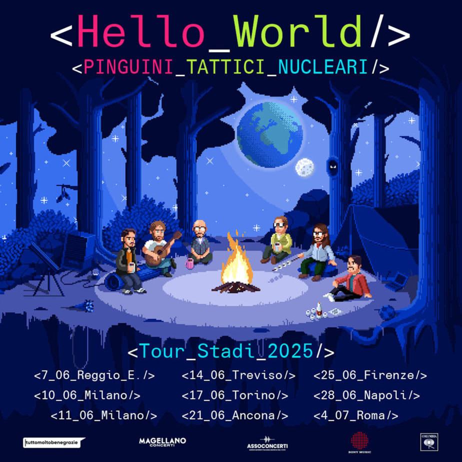 Pinguini Tattici Nucleari: in arrivo a dicembre il nuovo album "Hello world" 2 Hello World Tour Stadi 2025