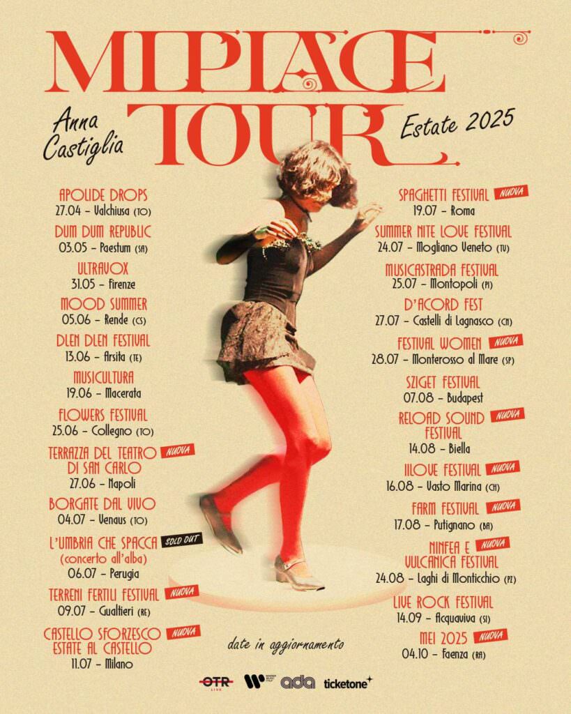Grafica tour estivo Anna Castiglia