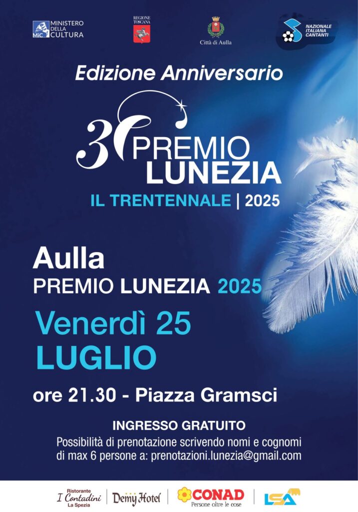 Premio Lunezia Locandina 25 luglio b